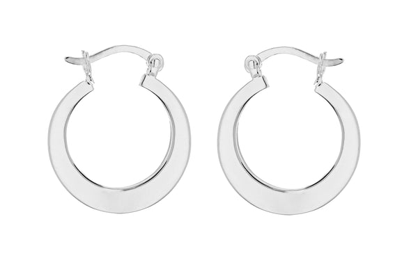 Sterling Silver 21.5mm Graduated Creole Earrings
