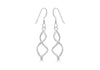 Sterling Silver Crossover Wire Drop Earrings 