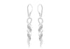 Sterling Silver White Crystal Twist Bar Drop Earrings