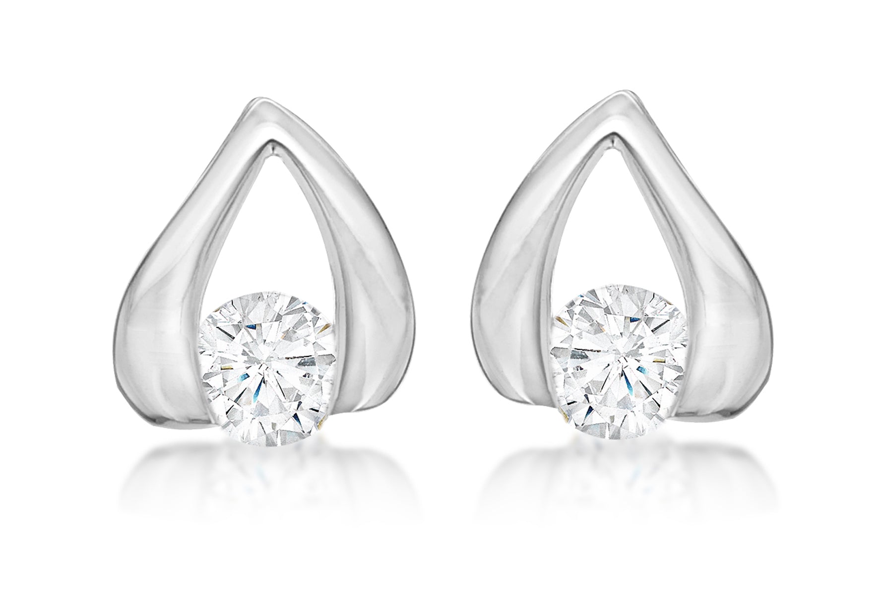 SILVER Zirconia  STUD EARRing