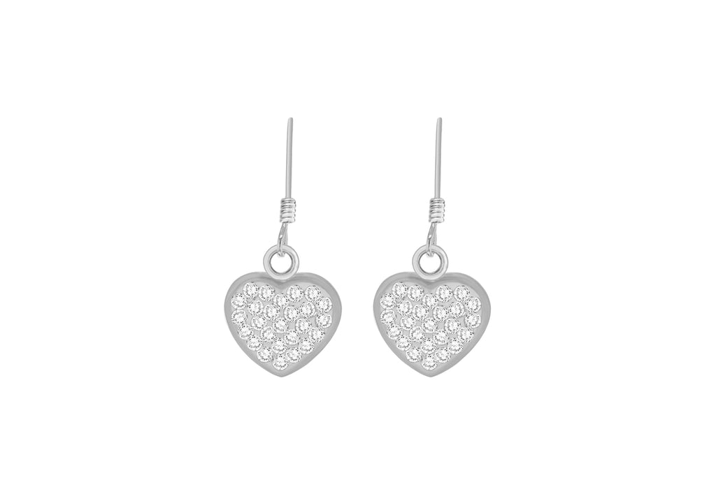 SILVER Crystal PAVE HRT DROPER9