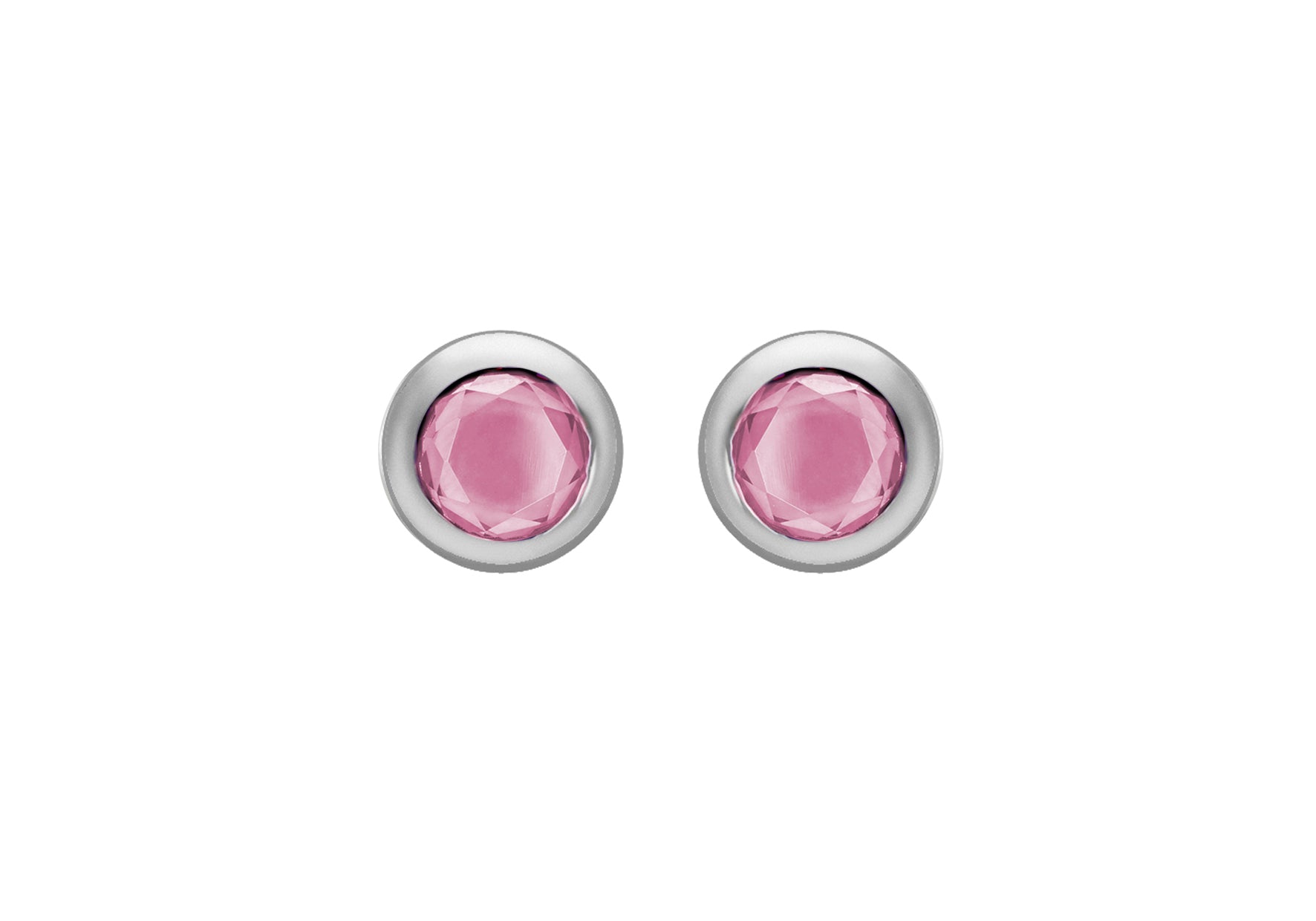 SILVER PINK Zirconia  RUBOVER STUD ER9