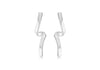 Sterling Silver White Zirconia Twisted Taper Drop Earrings 