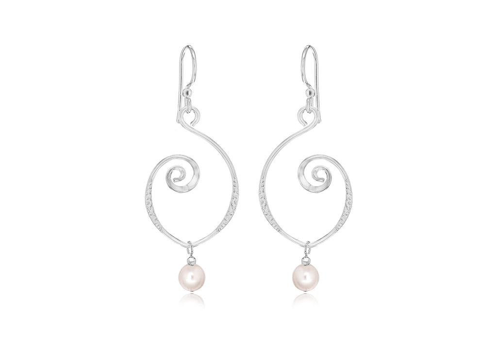 SILVER WIRE & PEAR DROP E/Ring