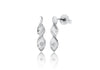Sterling Silver Rhodium Plated Diamond Set Twist Drop Earrings