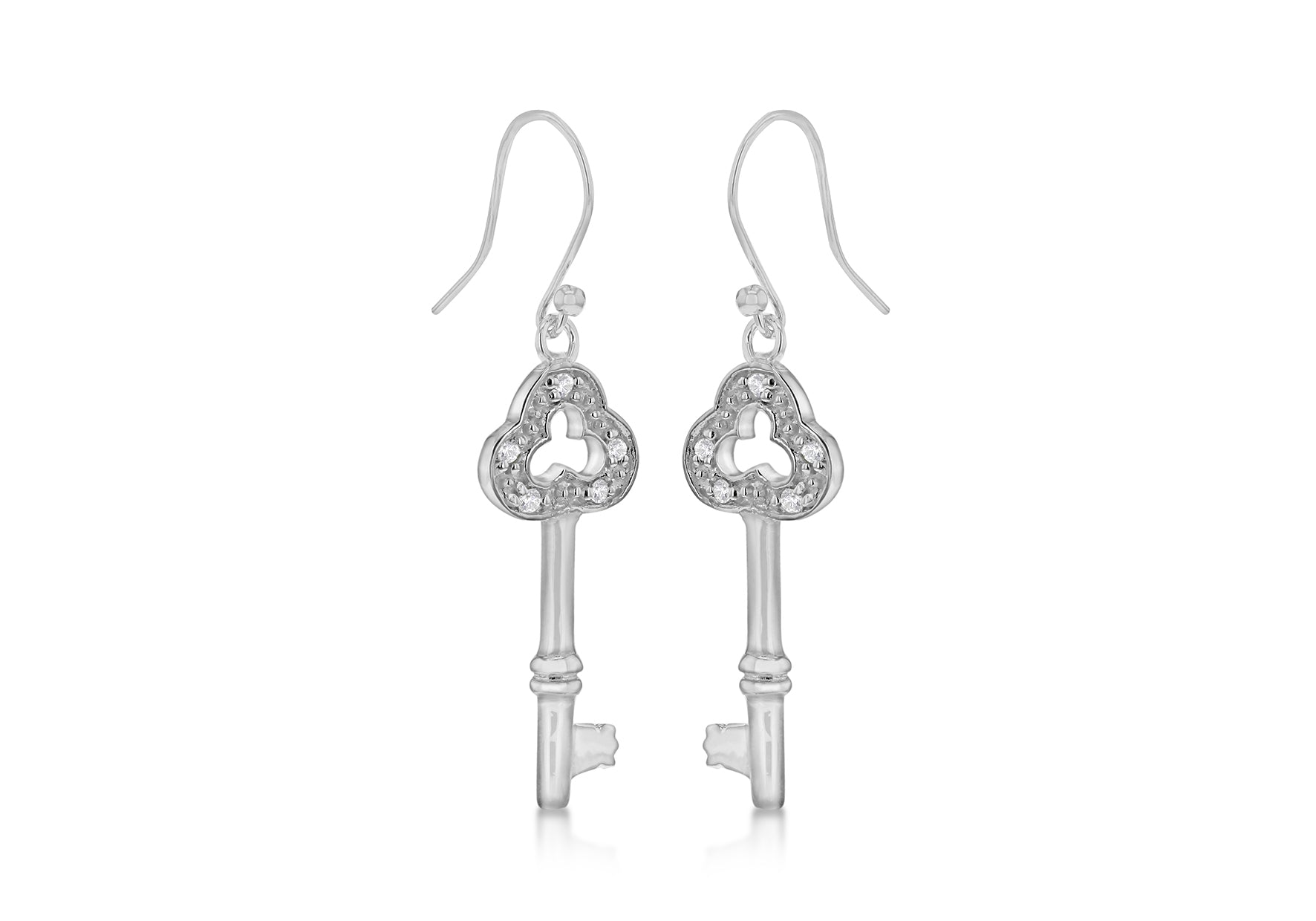 SILVER MEDIUM KEY DROP EARRing