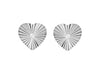Sterling Silver Small Sunray Diamond Cut Zirconia  Heart Stud Earrings