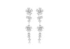 Sterling Silver Rhodium Plated Zirconia  Floral Drop Earrings