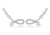Sterling Silver Rhodium Plated Zirconia Looped Crawler Earrings