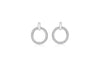Sterling Silver Rhodium Plated Zirconia Circle & Bar Stud Earrings