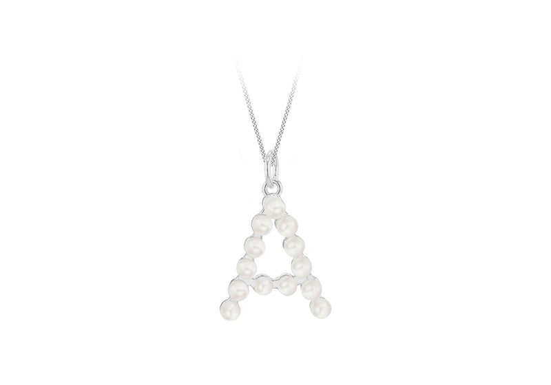 Sterling Silver Freshwater Pearls Initials Pendant