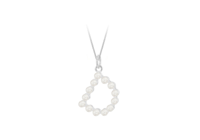 Sterling Silver Freshwater Pearls Initials Pendant