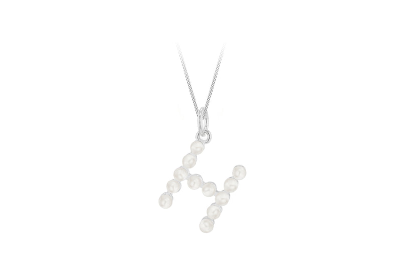 Sterling Silver Freshwater Pearls Initials Pendant