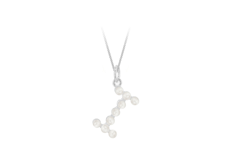 Sterling Silver Freshwater Pearls Initials Pendant