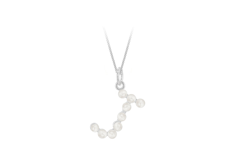 Sterling Silver Freshwater Pearls Initials Pendant