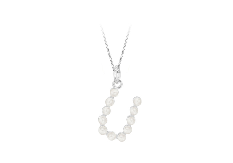 Sterling Silver Freshwater Pearls Initials Pendant