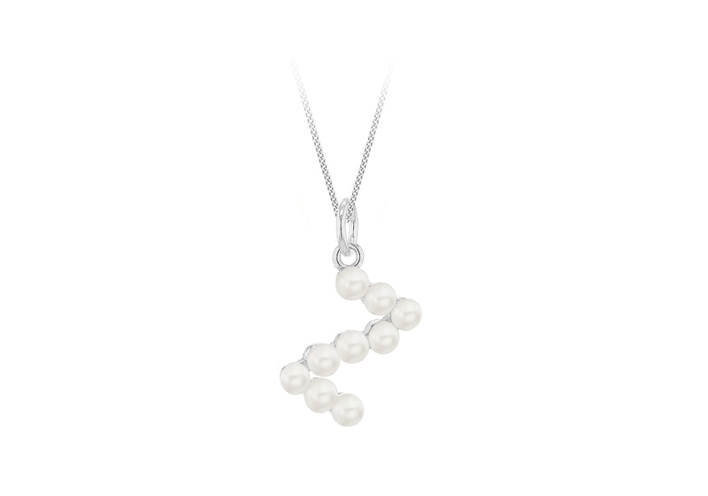 Sterling Silver Freshwater Pearls Initials Pendant