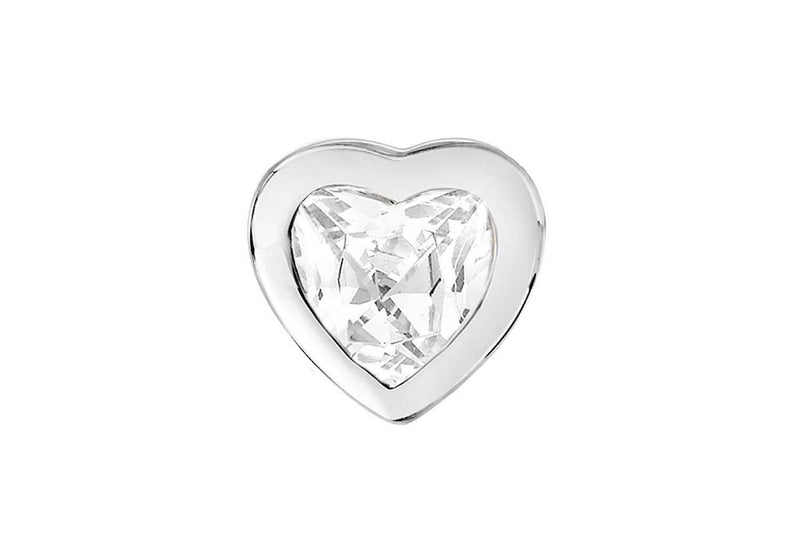 Sterling Silver Zirconia  Heart Pendant