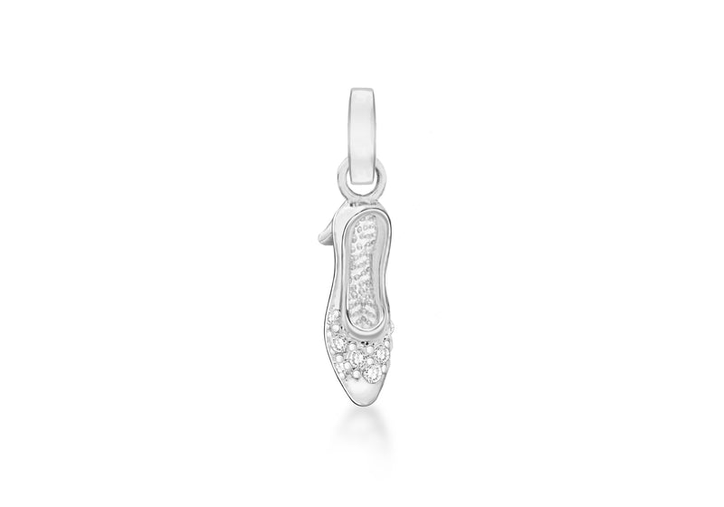 Sterling Silver Crystal Shoe Pendant