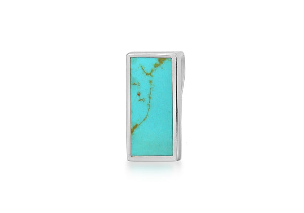 Sterling Silver Rectangular Turquoise Pendant