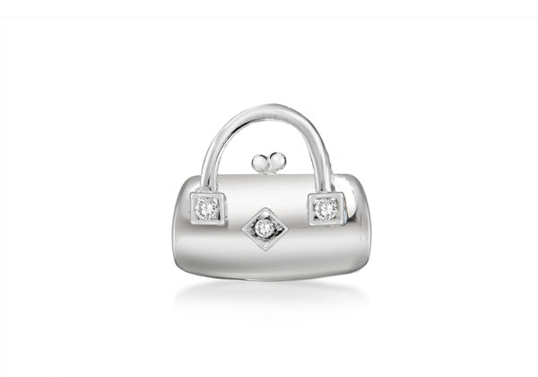 Sterling Silver Crystal Handbag Pendant