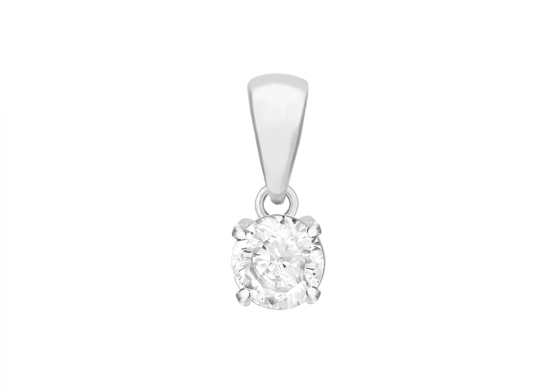 Sterling Silver Round Zirconia  5mm Pendant