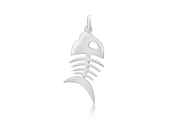 Sterling Silver Fish Bone Pendant