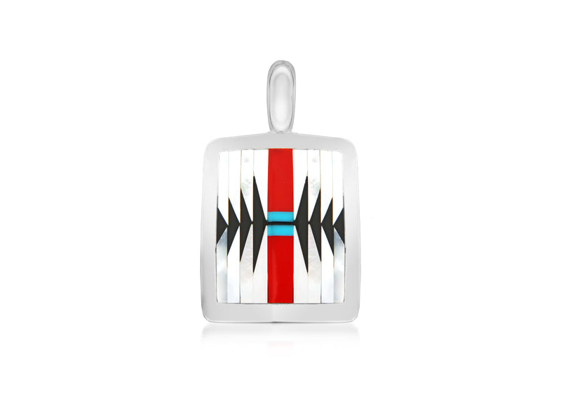 Sterling Silver Trible Retangle Pendant
