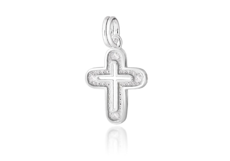 Sterling Silver CutoCut Zirconia  Cross Pendant