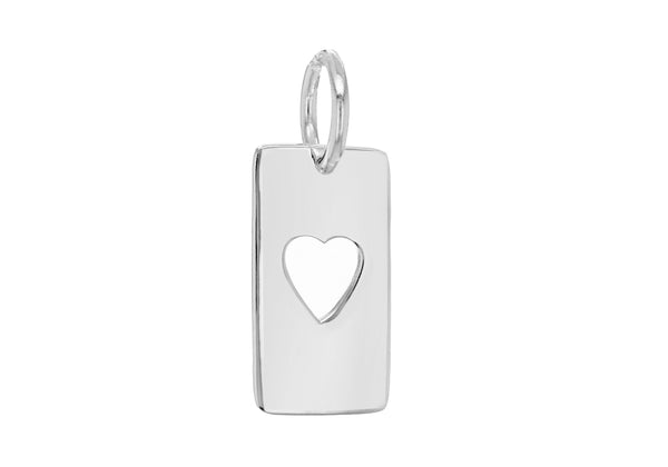 Sterling Silver CutoCut Heart Tag Pendant