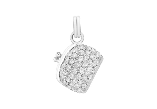 Sterling Silver Crystal Bag Pendant