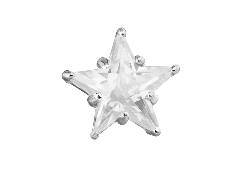 Sterling Silver Zirconia  Star Slider Pendant