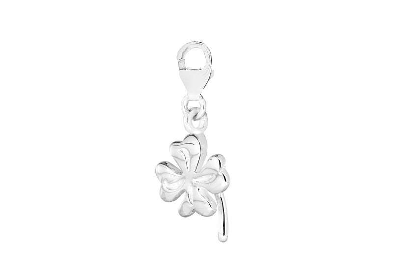 Sterling Silver Clover Lobster-Clasp Charm