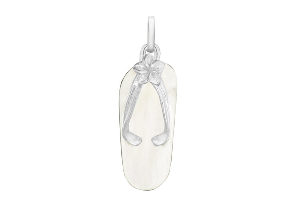 Sterling Silver White Mother of Pearl Flip-Flop Pendant