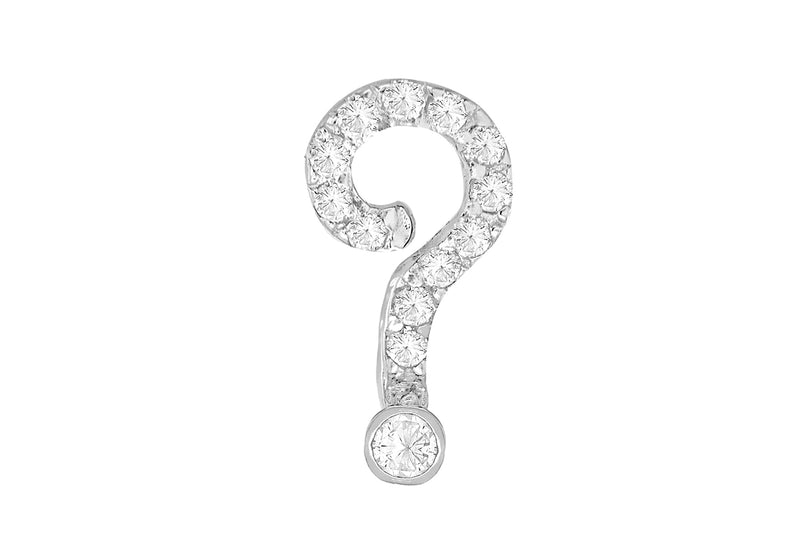 Sterling Silver Zirconia  Question Mark Pendant