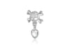 Sterling Silver Skull & Bones Heart Pendant