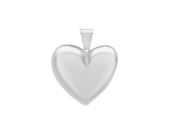 Sterling Silver 37mm x 37.6mm Puffed Heart Pendant