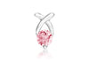 Sterling Silver Pink Zirconia  Stone Kiss Pendant