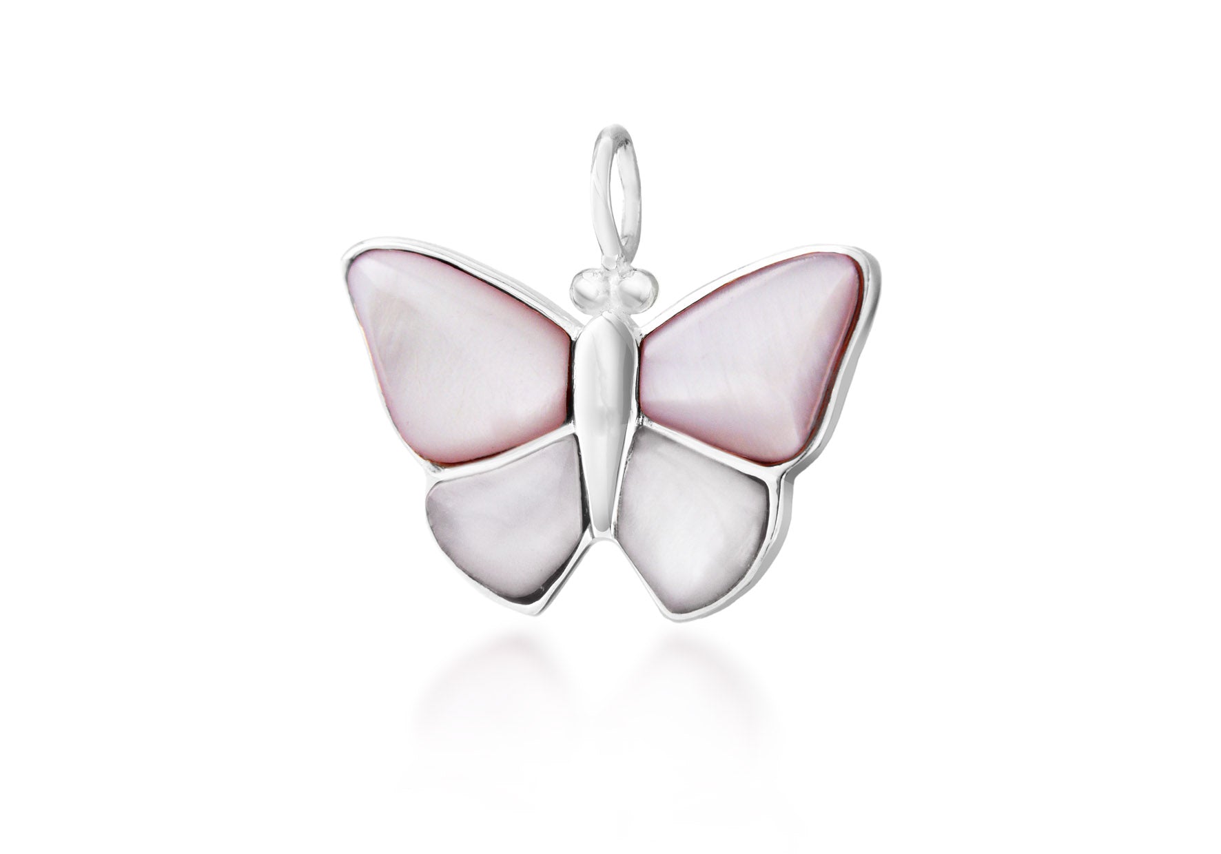 Sterling Silver Mother of Pearl 24mm x 21.4mm BCutterfly Pendant