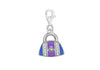 Sterling Silver Crystal Enamel Handbag Lobster-Clasp Charm