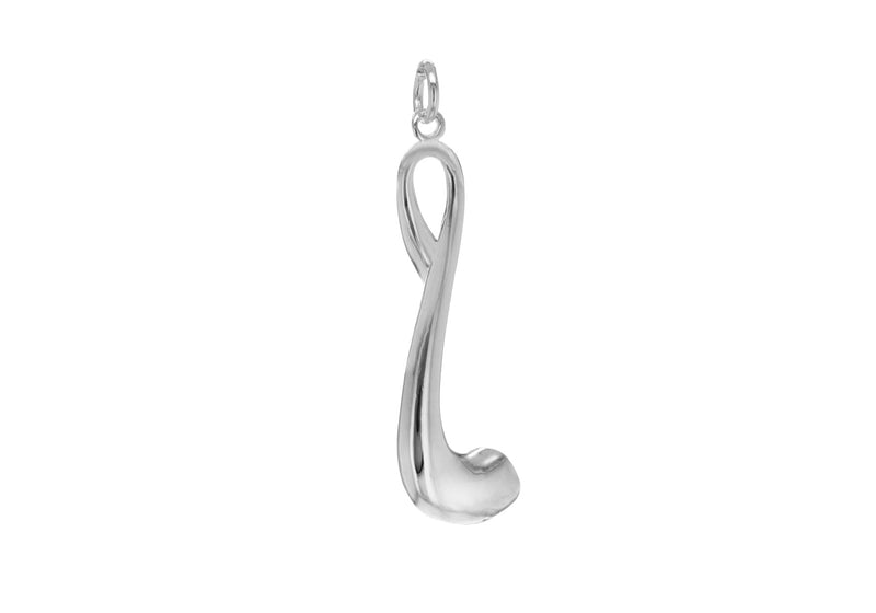Sterling Silver 18.2mm x 43.5mm Twisted Horn Pendant