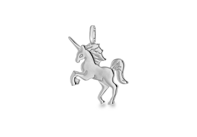 Sterling Silver Rhodium Plated Unicorn Pendant