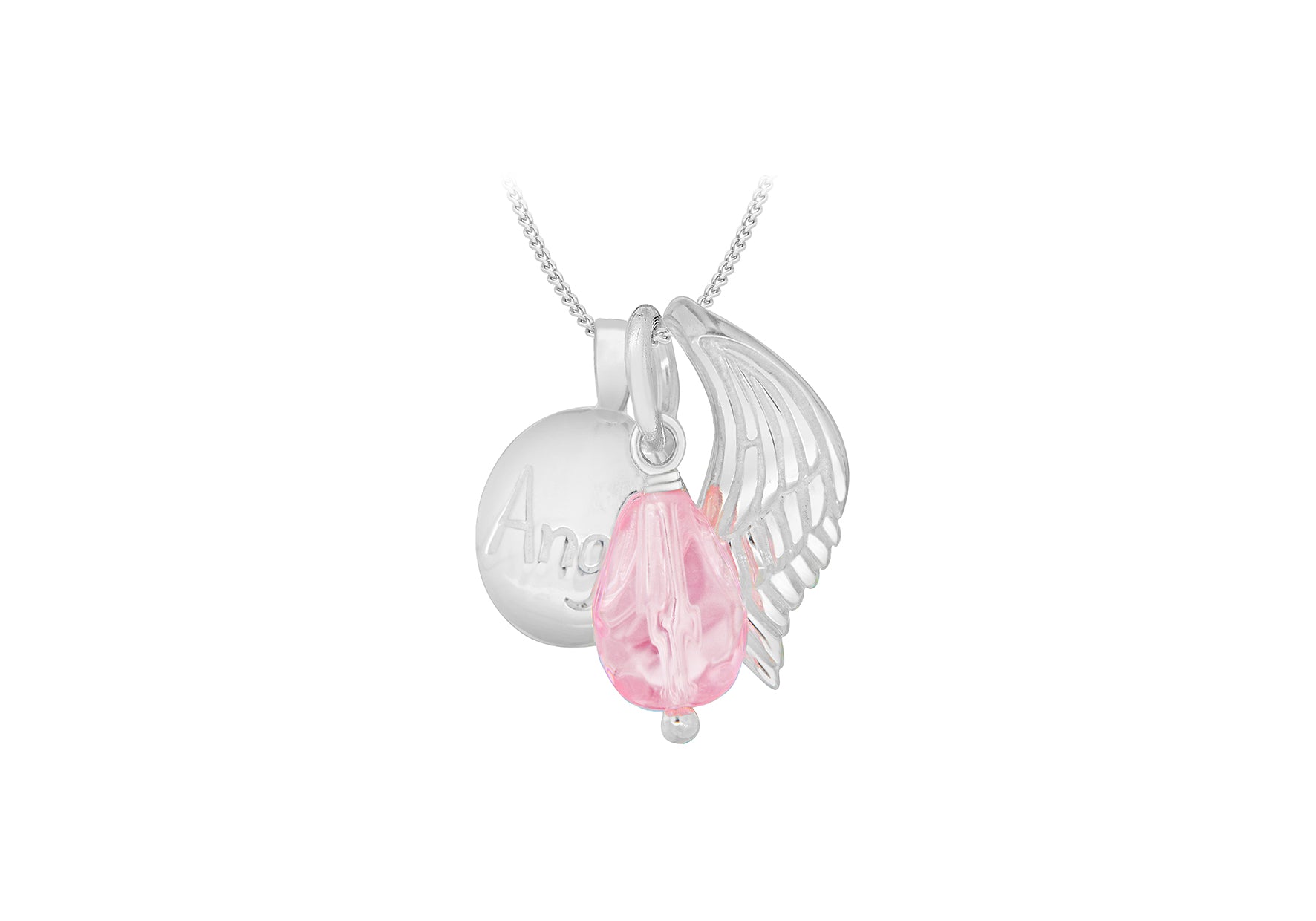 Sterling Silver Three Angel Charm Pendant