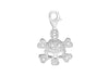 Sterling Silver Zirconia  16.3mm x 26mm Skull & Cross Bone Lobster-lasp Charm9