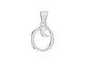 SILVER RHOD DIA O INITIAL Pendant