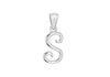 Sterling Silver Rhodium Plated 0.005t Diamond 'S' Initial Pendant