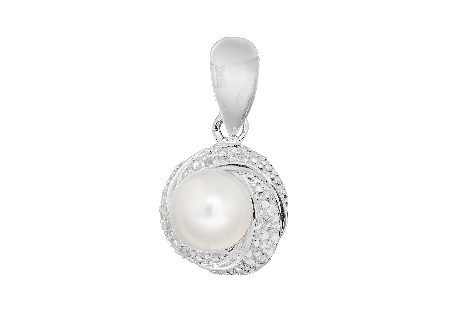 Sterling Silver Knot and Pearl Pendant