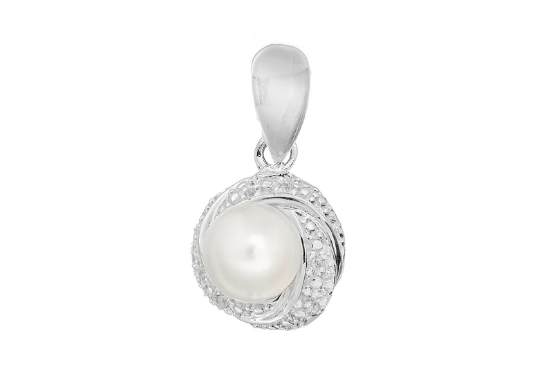 Sterling Silver Knot and Pearl Pendant
