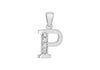 Sterling Silver Zirconia  10mm x 18.3mm 'P' Initial Pendant