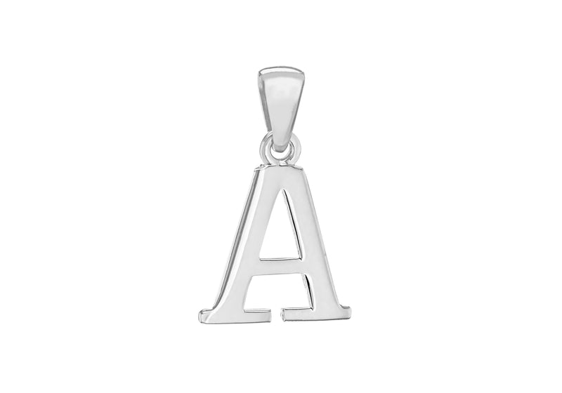Sterling Silver 12.4mm x 20.5mm 'A' Initial Pendant